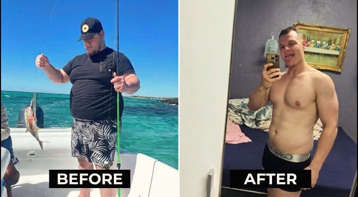 Male client transformation - Lean athletic abs