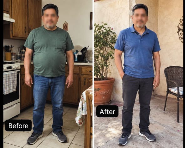 Male client transformation - Visceral fat loss